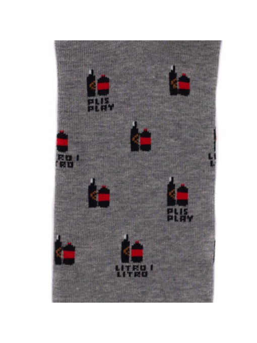 GREY NO-SHOW PLISPLAY SOCK