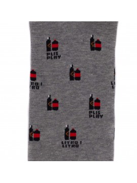 GREY NO-SHOW PLISPLAY SOCK