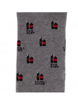 GREY NO-SHOW PLISPLAY SOCK