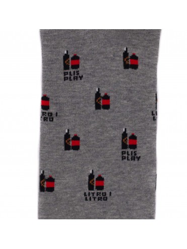 GREY NO-SHOW PLISPLAY SOCK