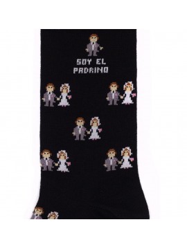 calcetines socksandco con diseño novios y detalle soy el padrino en color negro