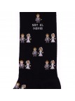 Chaussettes Socksandco avec des petits amis design et détail Je suis le marié en noir