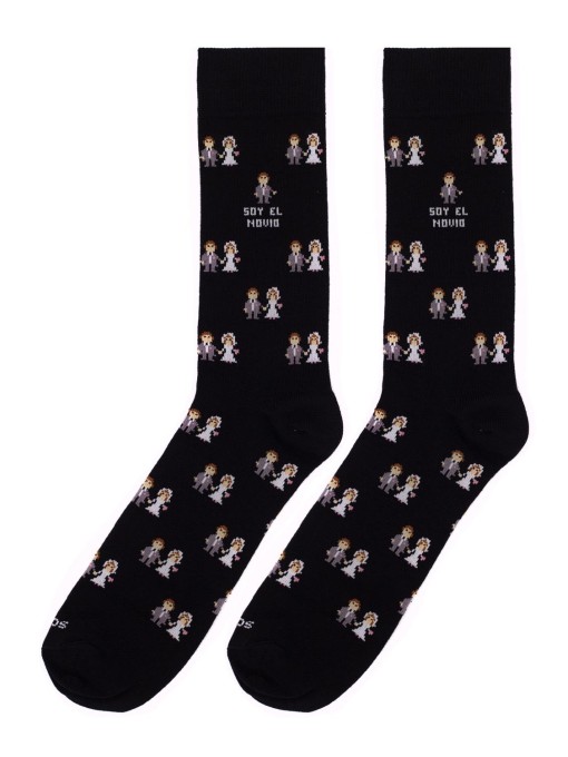 calcetines socksandco con diseño novios y detalle soy el novio en color negro