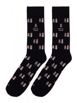 Meias socksandco com namorados design e detalhe Eu sou o noivo de preto