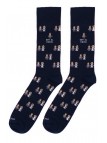 Chaussettes Socksandco avec des petits amis design et détail Je suis le marié en bleu marine