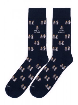 Socksandco socks with design boyfriends and detail I am the brother-in-law in navy blue