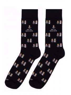 Meias socksandco com namorados design e detalhe Eu sou o irmão de preto