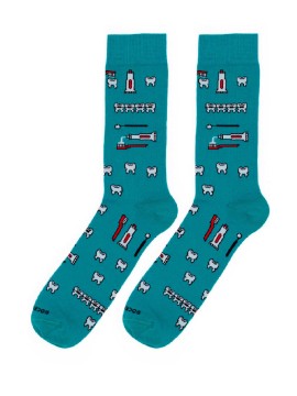 Socksandco Socksandco demi-canne verte dentiste