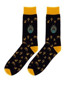 Socksandco Anubis Zwart-Mosterd Sokken