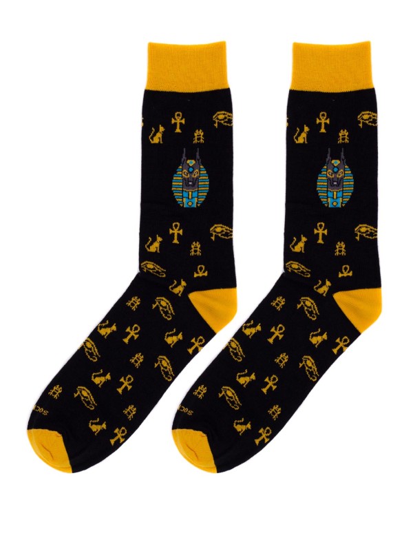 calcetines socksandco anubis negro-mostaza