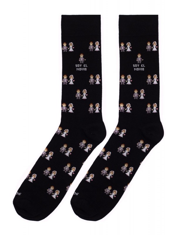 Chaussettes Socksandco avec design et détails de petit ami Je suis le gars en noir