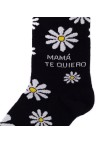 socksandco sock mensagem mama eu te amo margaridas pretas