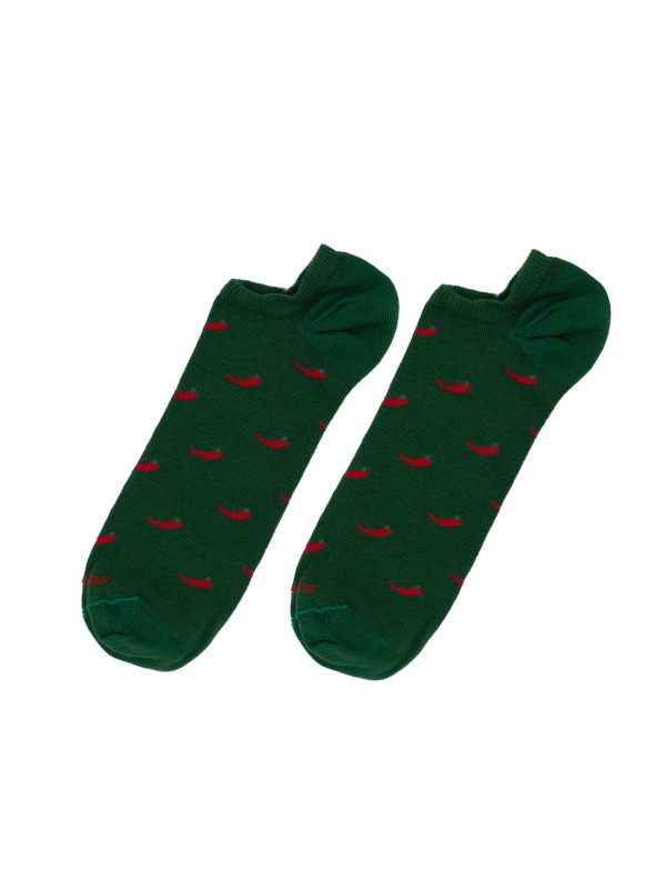 Meias Socksandco invisível chilis verdes