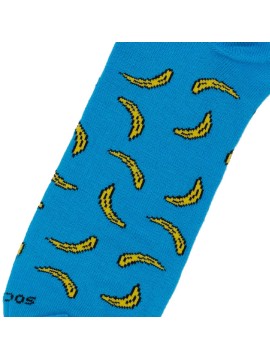 Meia Socksandco invisível bananas turquesa