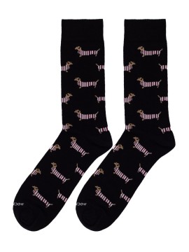 Funny socks mid-calf black teckel socksandco