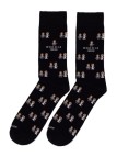 Chaussettes Socksandco avec motif de mariée et de marié et détail d’ami du marié en noir