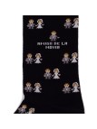 Chaussettes Socksandco avec motif de mariée et de marié et détail d’ami du marié en noir