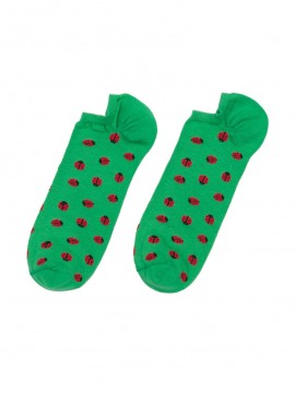 Socks NO-SHOW GREEN LADYBUGS