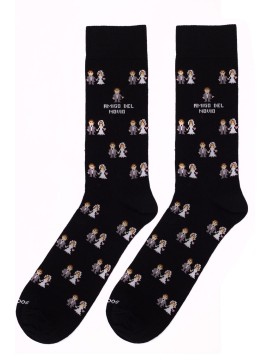 Meias Socksandco com design de noivos e amigo del novio detalhe em preto