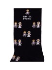 Chaussettes Socksandco avec motif de mariés et détail soy el padre en noir