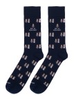 Calzini sandco con design degli sposi e dettaglio soy el hermano in blu navy