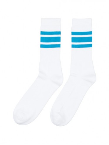 Casual sport witte turquoise strepen