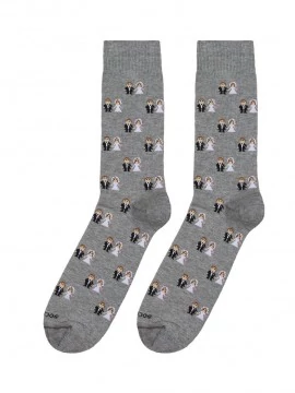 chaussettes à imprimé marié gris